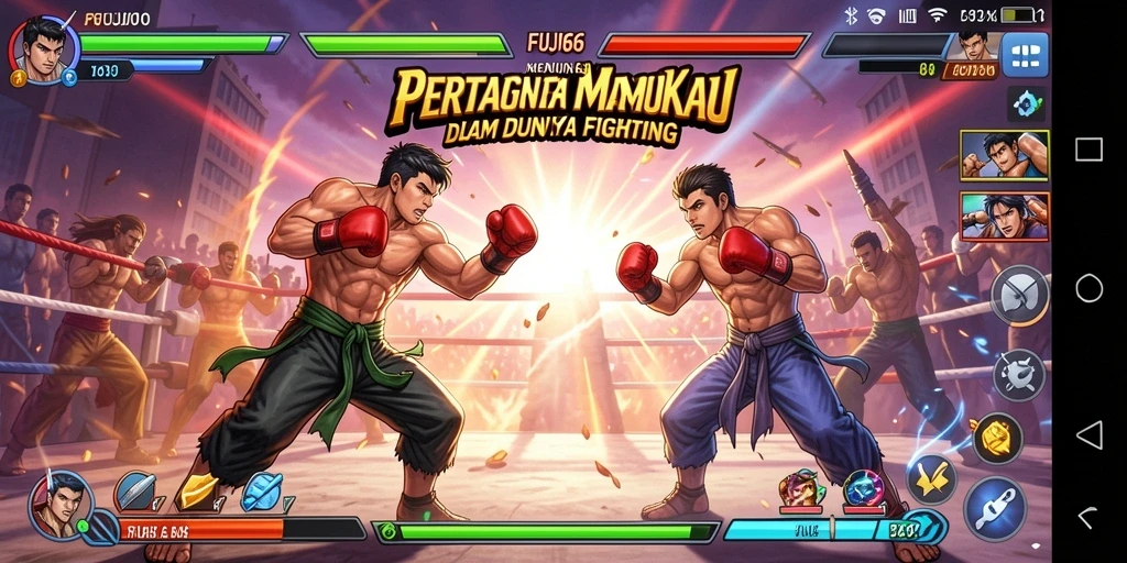 Tampilan gameplay menarik FUJI66 dalam aksi bertarung.