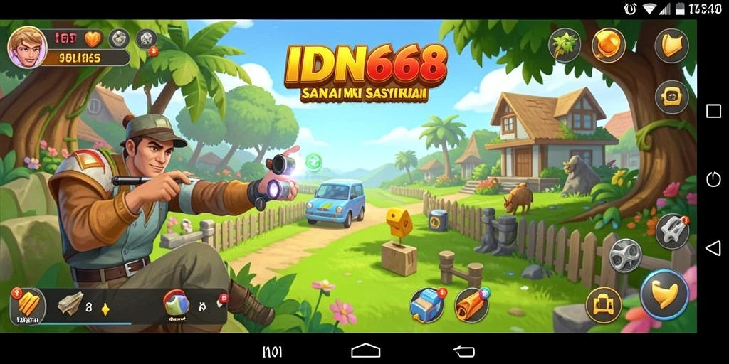 Screenshot utama IDN668 menampilkan gameplay yang seru dan penuh warna.