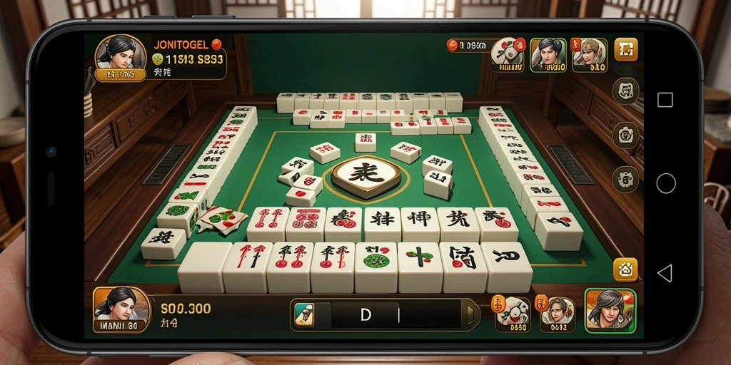 Tampilan gameplay seru dari JONITOGEL dengan ubin Mahjong.