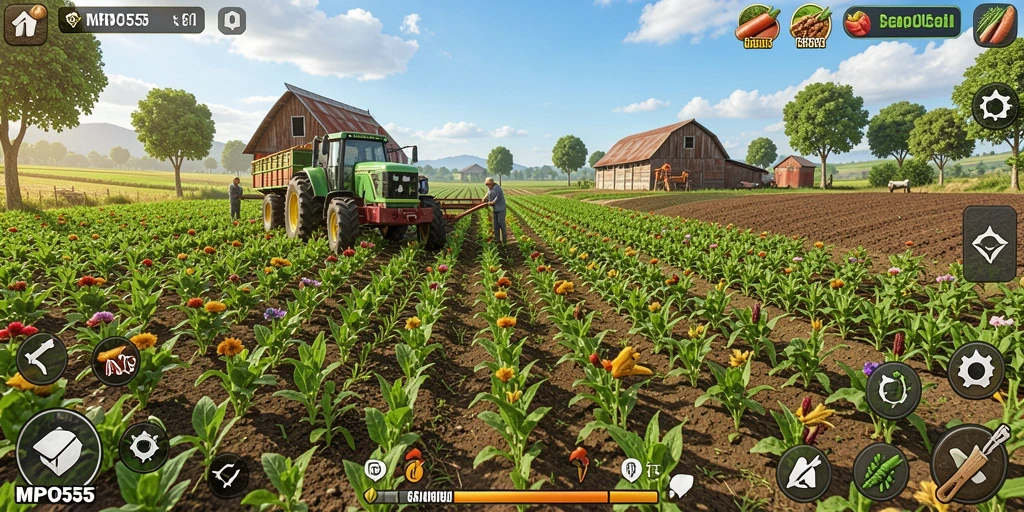 Screenshot menampilkan gameplay MPO555 yang seru dalam bertani.